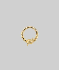 AW21 Earrings SURVIVAL. Barbed Wire Septum Clicker Ring - Gold