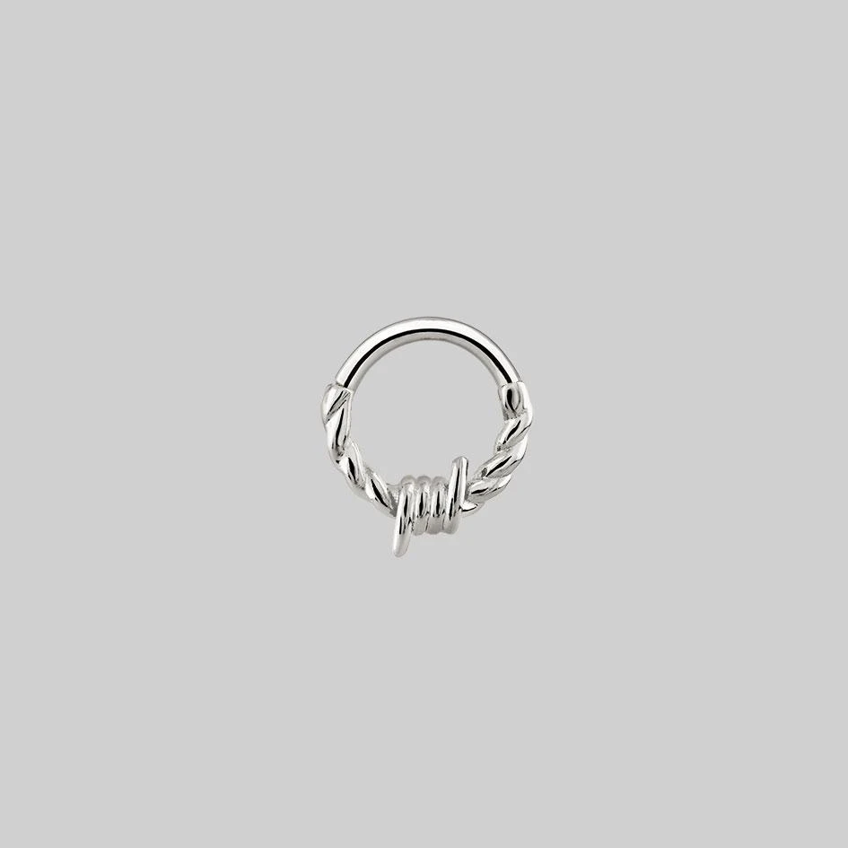AW21 SURVIVAL. Barbed Wire Septum Clicker Ring - Silver Earrings 6 AW21 SURVIVAL. Barbed Wire Septum Clicker Ring - Silver Earrings