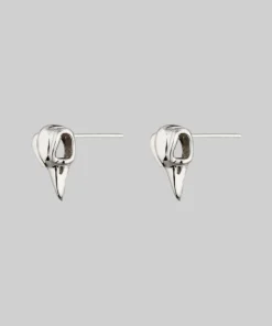 CLASSICS MERLA. Raven Skull Earrings - Silver