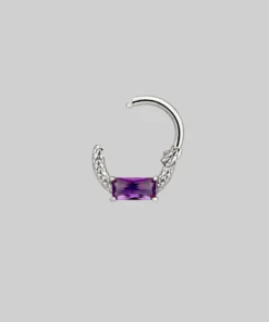 CLASSICS Earrings NYMPH. Amethyst Silver Clicker Ring - Septum