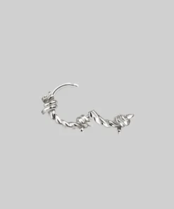 CLASSICS SURVIVAL. Symbolic Barbed Wire Clicker Hoop Earrings - Silver