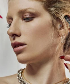 AW21 Earrings SURVIVAL. Barbed Wire Septum Clicker Ring - Gold