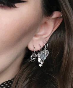 CLASSICS MILDRED. Disembodied Hand Hoop Earrings - Silver