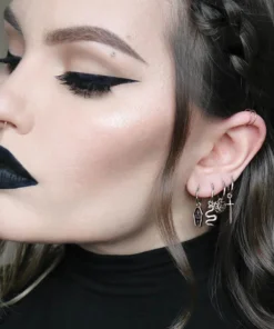 CLASSICS MORALITY. Skeleton Coffin Hoop Earrings - Silver