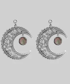 End Of Line EUDORA. Black Mother Of Pearl Crescent Earrings