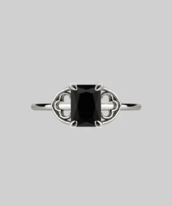 AW21 RAPTURE. Onyx & Gothic Arches Ring - Silver