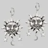 CLASSICS HELIOS. Sun & Moon Dream Catcher Hoop Earrings - Silver