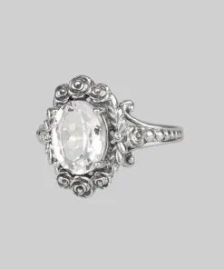 CLASSICS MARIA. Rose Wreath Clear Quartz Silver Cocktail Ring