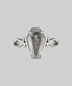 CLASSICS REBIRTH. Rose Under Glass Coffin Ring - Silver Rings