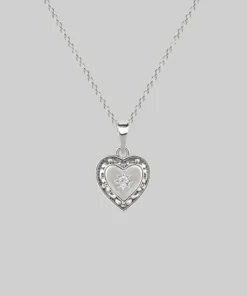 CLASSICS MY DARLING. Heart & Cubic Zirconia Necklace - Silver Necklaces & Chains