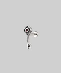 HALLOWEEN 2021 TWILIGHT. Skeleton Key Stud Earring - Silver Earrings