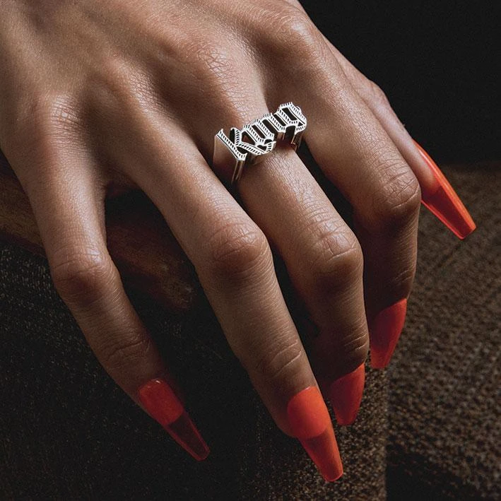 End Of Line Rings King Word Ring - Silver 1 End Of Line Rings King Word Ring - Silver