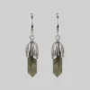 CLASSICS DEATH BLOOM. Labradorite Gemstone Hoop Earrings - Silver