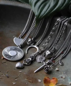 CLASSICS BELLADONNA. Rose Stem Charm Necklace - Silver