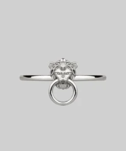 CLASSICS MINI ANWAR. Lion Knocker Ring - Silver Rings
