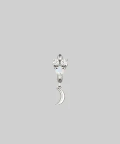 CLASSICS MOONLIGHT. Opal Moon Clicker Ring - Silver Earrings