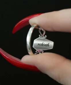 CLASSICS REBIRTH. Rose Under Glass Coffin Ring - Silver Rings