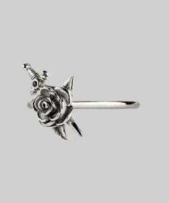 AW21 RHAPSODY. Dagger Through Rose Ring - Silver Rings
