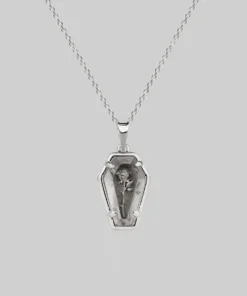 CLASSICS Necklaces & Chains REBIRTH. Rose Under Glass Coffin Necklace - Silver