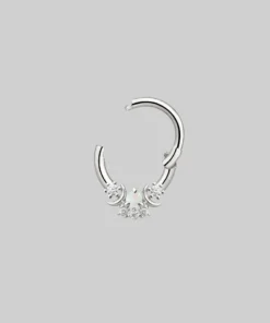 CLASSICS Earrings MOONDANCE. Moon Silver Clicker Ring - Septum
