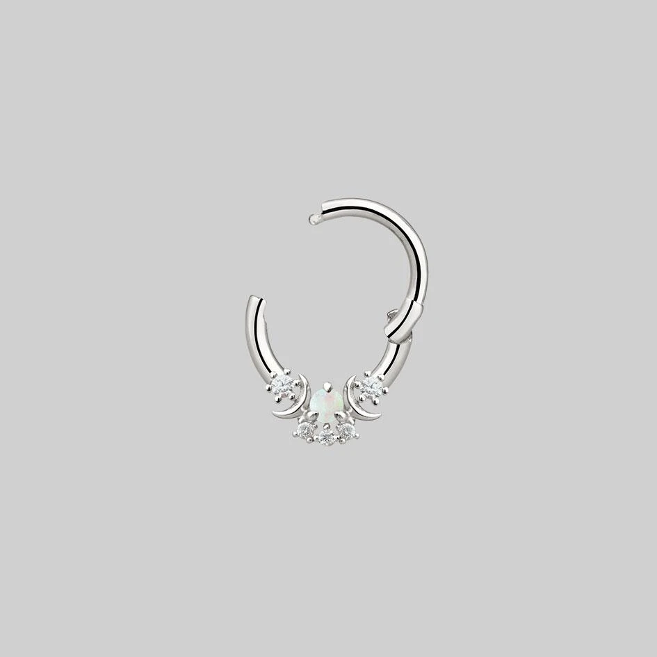 CLASSICS Earrings MOONDANCE. Moon Silver Clicker Ring - Septum 2 CLASSICS Earrings MOONDANCE. Moon Silver Clicker Ring - Septum