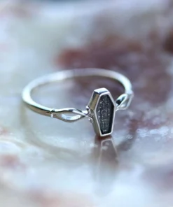 CLASSICS MORALITY. Tiny Skeleton Coffin Silver Ring Silver Rings