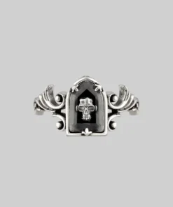 HALLOWEEN 2021 OMINOUS. Skull Under Glass Ring - Silver Rings