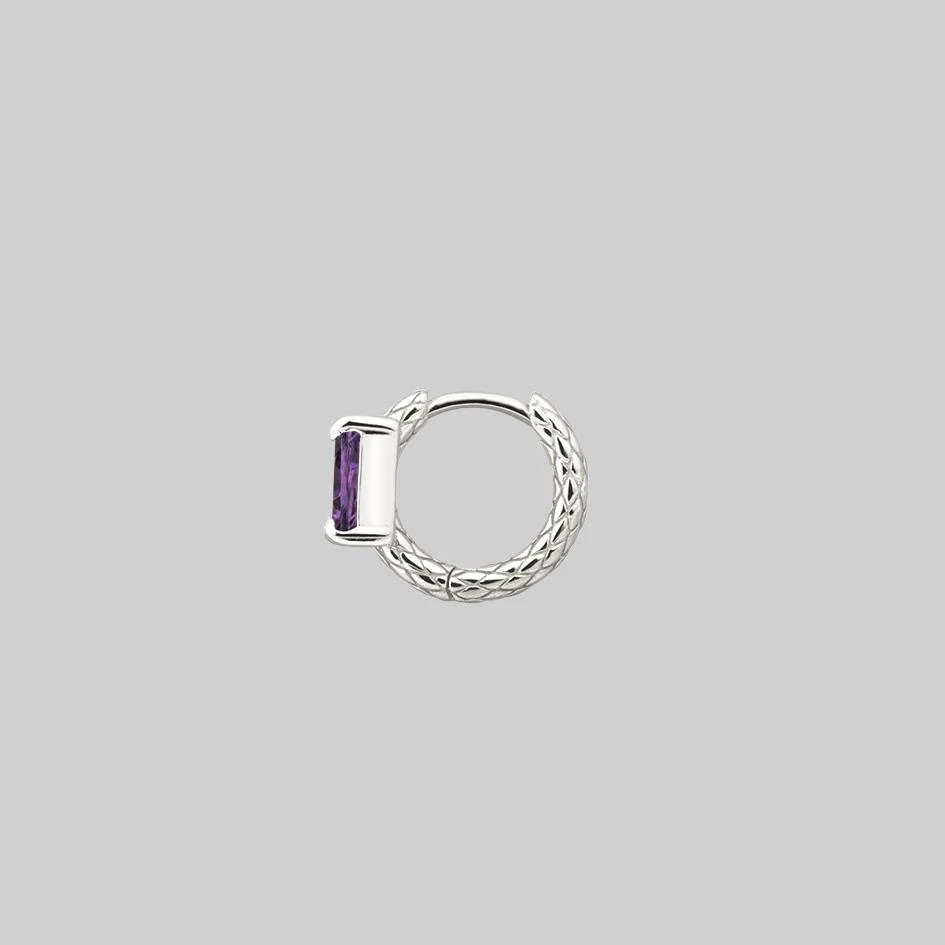 CLASSICS NYMPH. Amethyst Rectangle Hoop Earrings - Silver 6 CLASSICS NYMPH. Amethyst Rectangle Hoop Earrings - Silver