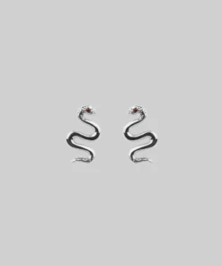 CLASSICS DIVINITY. Garnet Snake Silver Stud Earrings