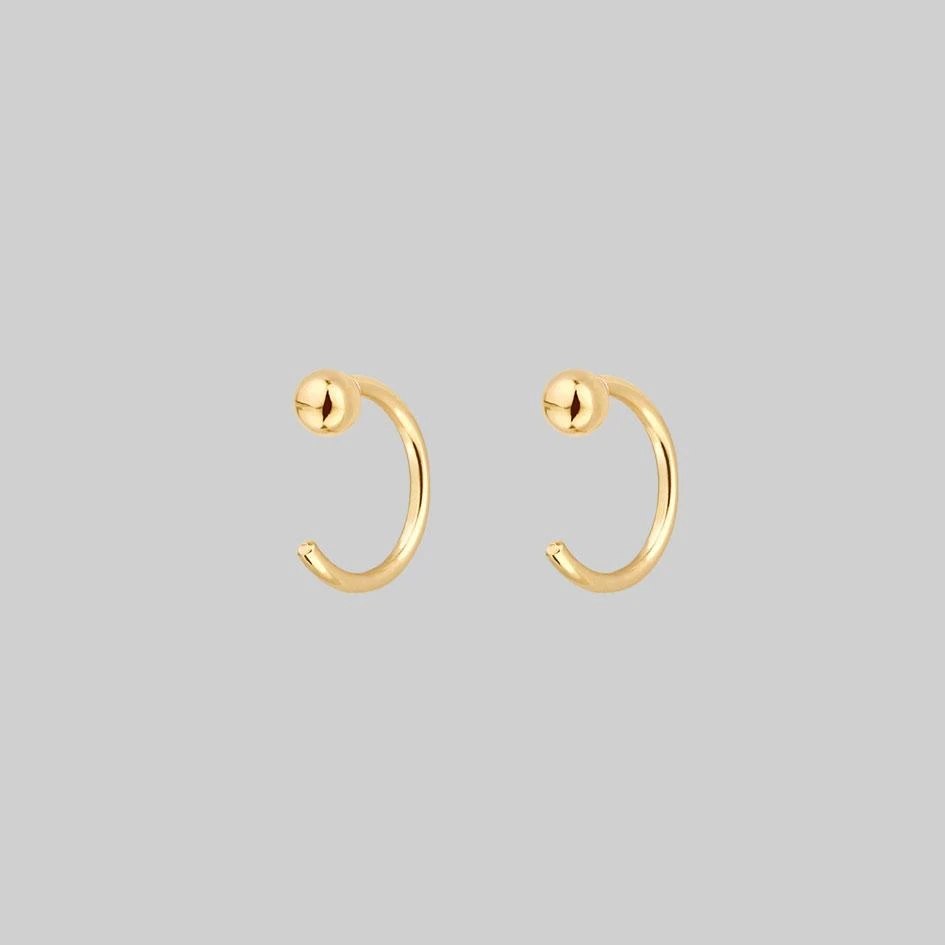 CLASSICS Ball Huggie Hoop Earrings - Gold 2 CLASSICS Ball Huggie Hoop Earrings - Gold