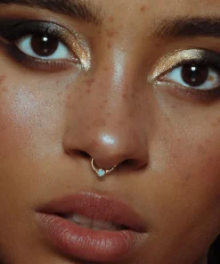 CLASSICS NEBULA. Opal Gold Clicker Ring - Septum Earrings