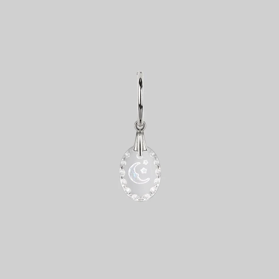 CLASSICS LYRAE. Moon & Stars Glass Earrings - Silver 1 CLASSICS LYRAE. Moon & Stars Glass Earrings - Silver