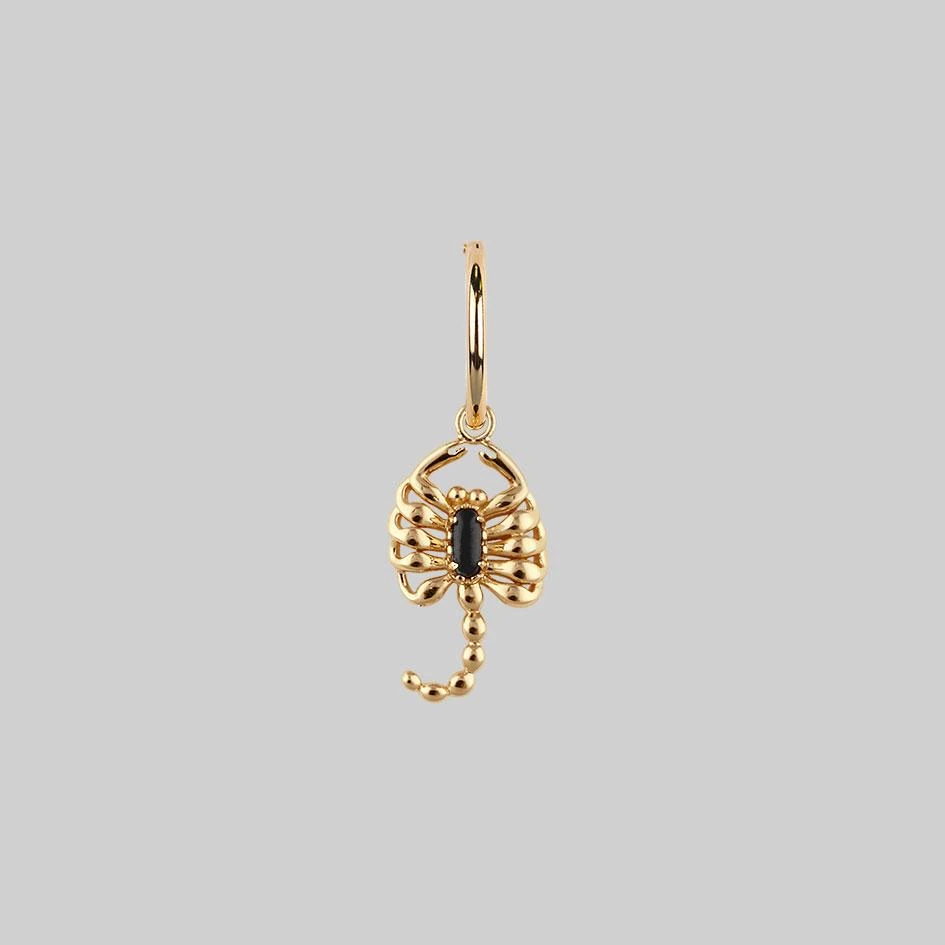 CLASSICS VELES. Scorpion Onyx Hoop Earrings - Gold 4 CLASSICS VELES. Scorpion Onyx Hoop Earrings - Gold