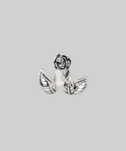 CLASSICS VERDURS. Rose & Foliage Earrings - Silver
