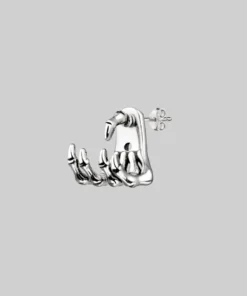 CLASSICS Earrings WRAITH. Silver Skeleton Hand Single Earring- Lobe/Helix