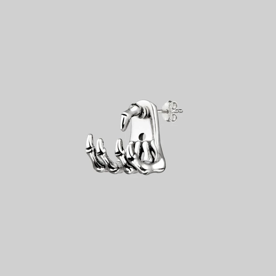 CLASSICS Earrings WRAITH. Silver Skeleton Hand Single Earring- Lobe/Helix 1 CLASSICS Earrings WRAITH. Silver Skeleton Hand Single Earring- Lobe/Helix