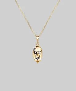 End Of Line REVENANT. Skull Poison Box Necklace - Gold