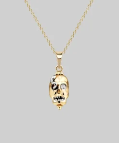 End Of Line REVENANT. Skull Poison Box Necklace - Gold
