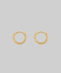 CLASSICS VEGA. Snake Skin Clicker Hoop Earrings - Gold