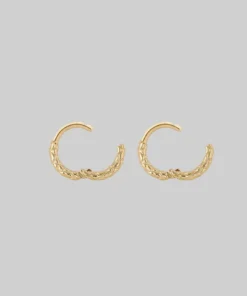 CLASSICS VEGA. Snake Skin Clicker Hoop Earrings - Gold