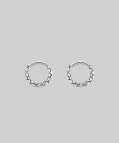 CLASSICS VEGA. Snake Skin Clicker Hoop Earrings - Silver