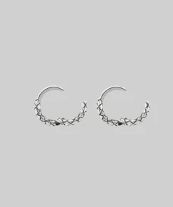 CLASSICS VEGA. Snake Skin Clicker Hoop Earrings - Silver