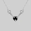 End Of Line DESIRE. Snakes & Heart Onyx Necklace - Silver Necklaces & Chains