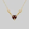 End Of Line Necklaces & Chains DESIRE. Snakes & Heart Garnet Necklace - Gold