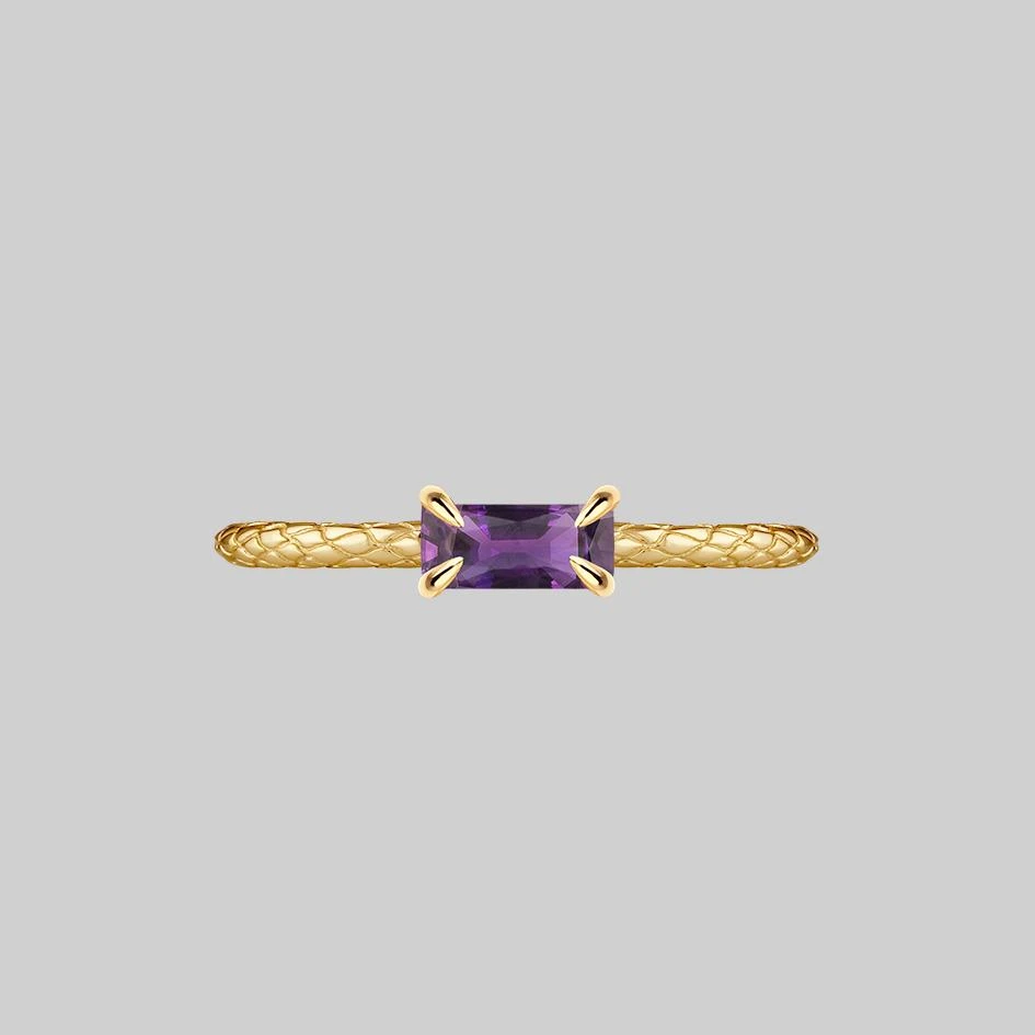 CLASSICS NYMPH. Amethyst Snake Skin Ring - Gold 1 CLASSICS NYMPH. Amethyst Snake Skin Ring - Gold