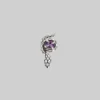 AW21 Earrings INSIDIOUS. Amethyst Coiled Snake Stud Earring - Silver