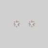 CLASSICS SACCHARINE. Cubic Zirconia Gold Stud Earrings