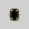 HALLOWEEN 2021 MAGDALENA. Black Spinel Gothic Ring - Gold