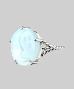CLASSICS BLUE MOON. Crystal Moon & Star Ring - Silver