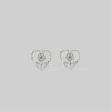 CLASSICS APRIL. Sunflower Heart Stud Earrings - Silver